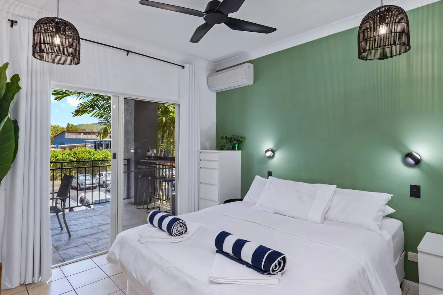 Master bedroom with balcony access