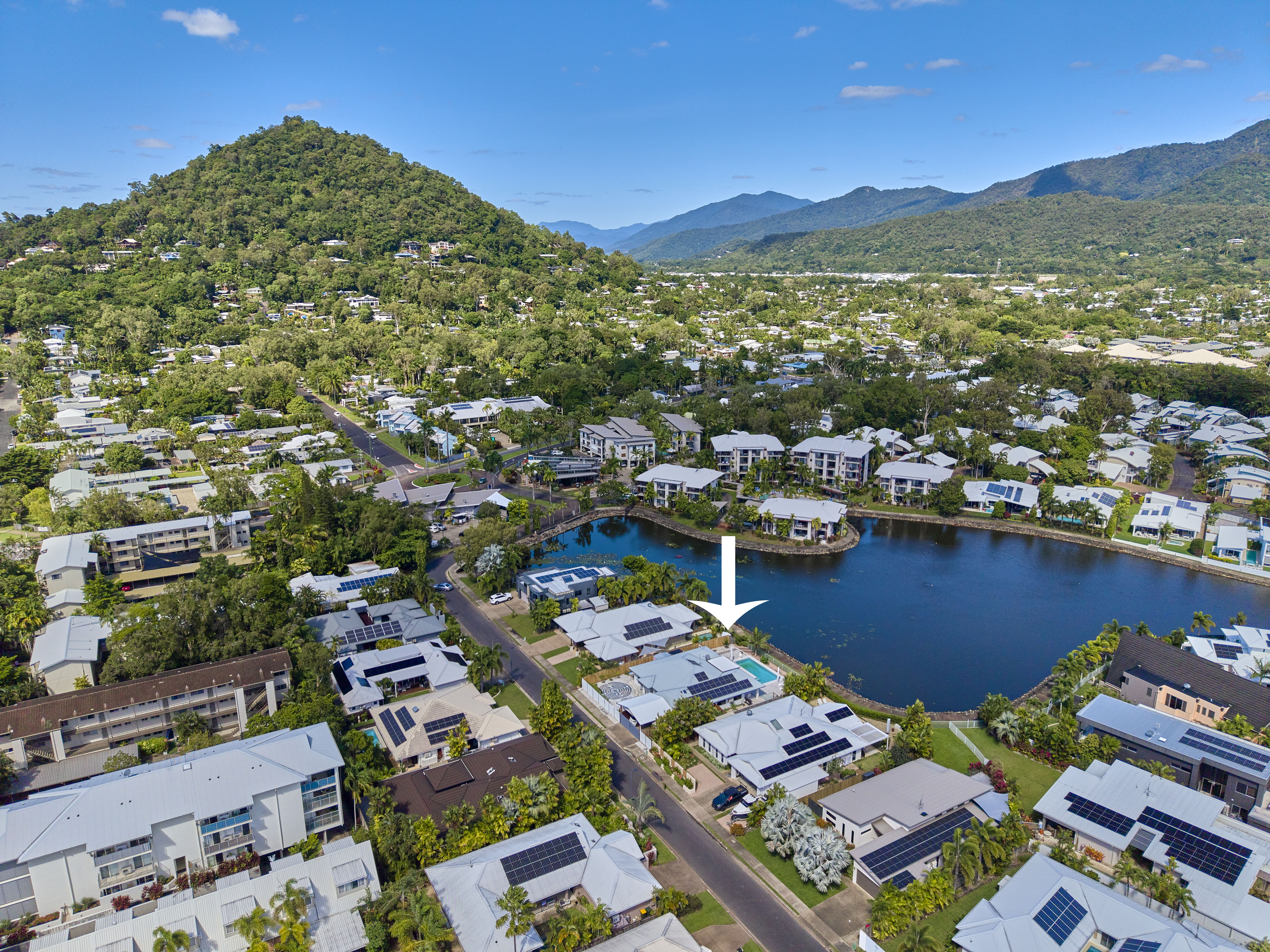 Aerial view of the estate lagoon walk